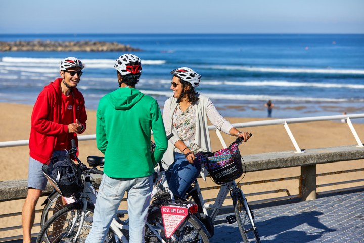 Bicycle touristic tour, Donostia, San Sebastian, Gipuzkoa, Spain, Europe
