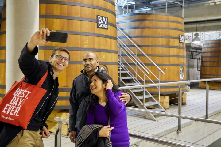 a person standing in front of a building